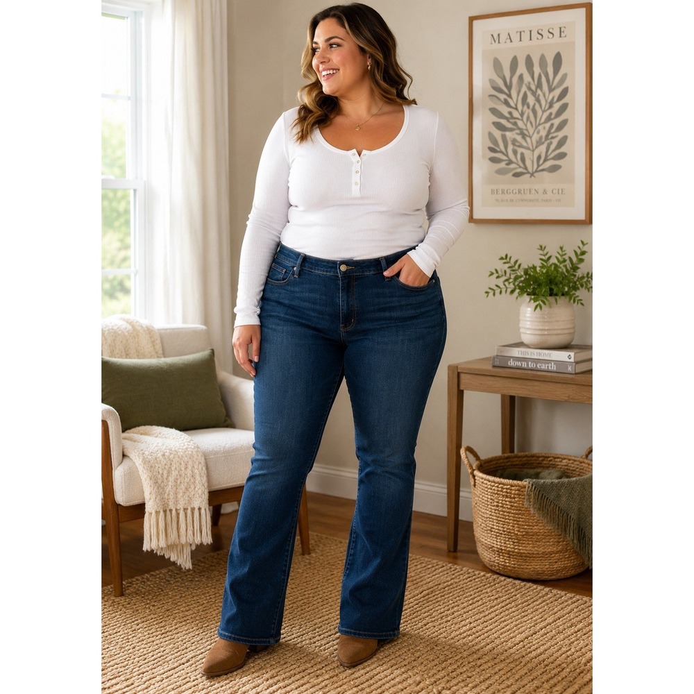 Levi's Women's Classic Bootcut Jeans 26W Dark Wash Plus Size Stretch Denim